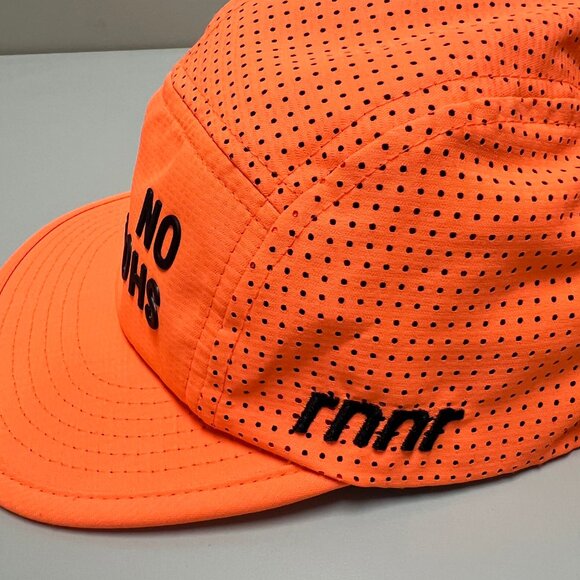 Rnnr Hat Orange Strap Back No Shortcuts LASD24 Panel Tailwind Running Mesh Cap - Picture 5 of 6